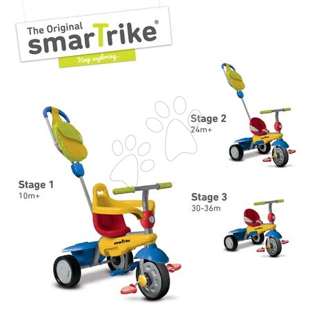 Tricikli za djecu od 10 mjeseci - SMART TRIKE 6160100 tricikl BREEZE GL 3u1 multicolor TouchSteering s amortizerom i praznim hodom od 10 mjeseci - 1
