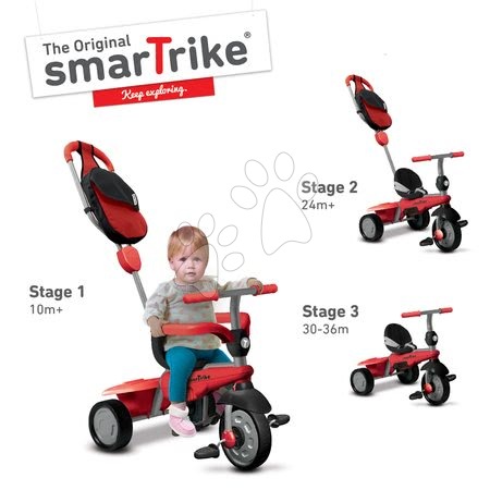 Tříkolky od 10 měsíců - Tříkolka Breeze GL 3v1 Red Touch Steering smarTrike - 2