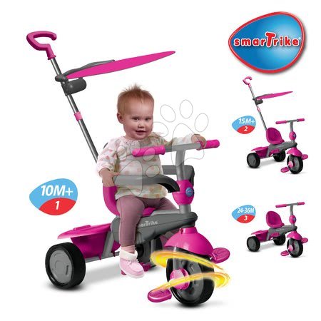 Tříkolky od 10 měsíců - Tříkolka Carnival Touch Steering 3v1 smarTrike - 1