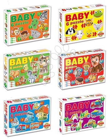 Bébijátékok - Baby puzzle Állatkák és közlekedési eszközök Dohány