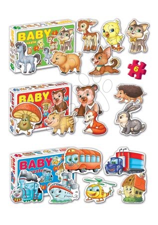 Hračky pre najmenších - Baby puzzle Zvieratká a dopravné prostriedky Dohány 6-obrázkové od 24 mes_1