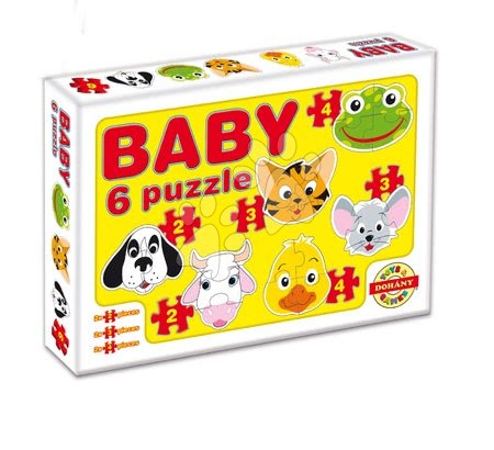 Jucării pentru bebeluși - Baby puzzle animale de casă Dohány