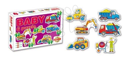 Hračky pre najmenších - Baby puzzle stavebné stroje Dohány_1