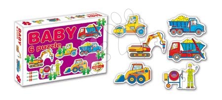 Rozvoj zmyslov a motoriky  - Baby puzzle stavebné stroje Dohány_1