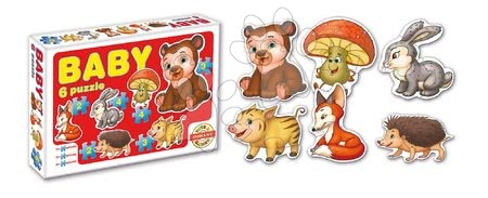 Jucării pentru bebeluși - Baby puzzle animalele din pădure Dohány_1