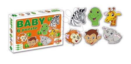 Játékok 2 - 3 éves gyerekeknek - Baby puzzle egzotikus állatok Dohány_1