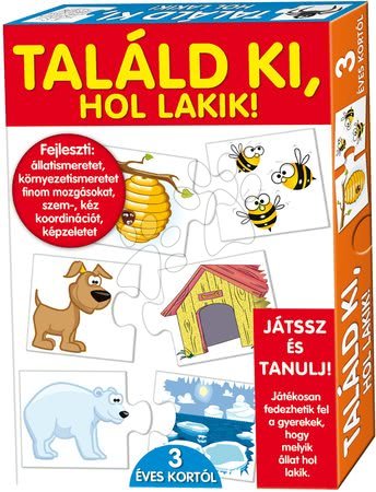 Társasjátékok - Oktatójáték állatkákkal Találd ki hol lakik? Dohány