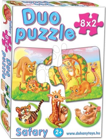 Rozvoj zmyslov a motoriky  - Baby puzzle Duo Safari Dohány