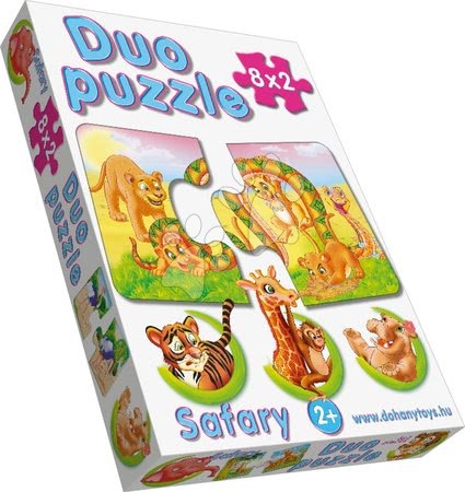 Jucării pentru bebeluși - Puzzle baby Duo Safari Dohány_1