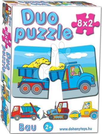 Hračky pro nejmenší - Baby puzzle Duo Pracovní auta Dohány