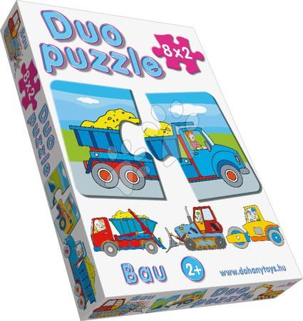 Hračky pre najmenších - Baby puzzle Duo Pracovné autá Dohány_1