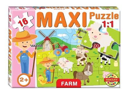 Bébijátékok - Baby puzzle Maxi Farm Dohány