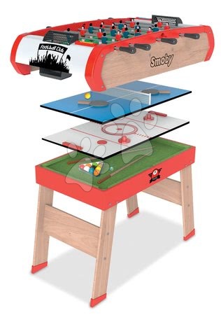 Puzzle a společenské hry - Fotbalový stůl Power Play 4v1 Smoby multifunkční od 8 let_1