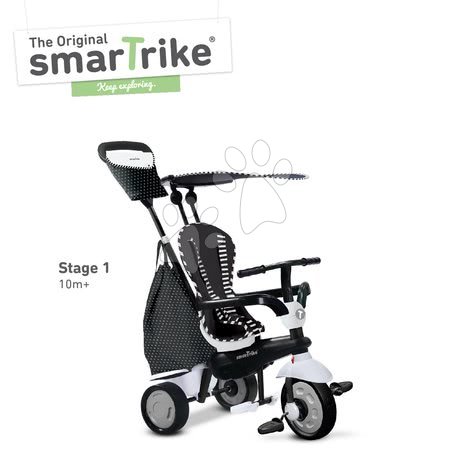Tříkolky od 10 měsíců - Tříkolka Glow Touch Steering 4v1 Black&White smarTrike - 14
