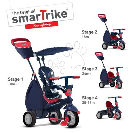 Toys for children from 6 to 12 months - Shine 4in1 Blue&Red Touch Steering smarTrike Tricycle_1
