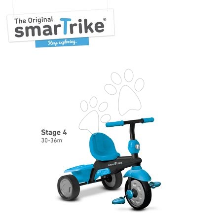 Tříkolky od 10 měsíců - Tříkolka Glow Touch Steering 4v1 Black&Blue smarTrike - 12