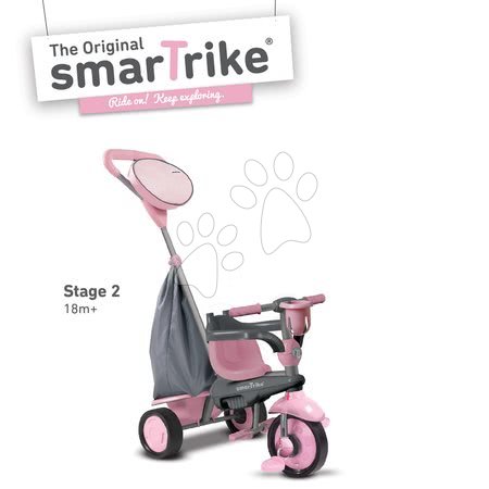 Tříkolky od 10 měsíců - Tříkolka Swing 4v1 Pink Touch Steering smarTrike - 2