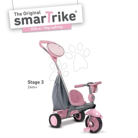 Tříkolky od 10 měsíců - Tříkolka Swing 4v1 Pink Touch Steering smarTrike - 3