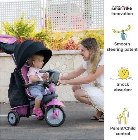 Tricikli - Tricikli Swirl DLX 4in1 Grey&Pink TouchSteering smarTrike_1