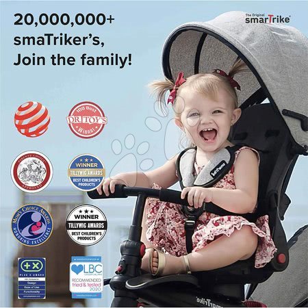 Tricikli za djecu od 10 mjeseci - Tricikl Swirl DLX 4u1 Grey&Pink TouchSteering smarTrike - 6