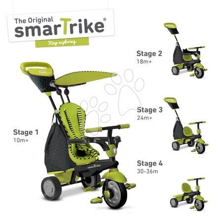 Toys for children from 6 to 12 months - Glow Touch Steering 4in1 Black&Green smarTrike Tricycle_1