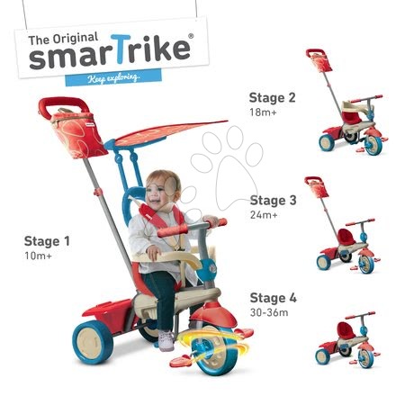 Tříkolky od 10 měsíců - Tříkolka Vanilla Touch Steering 4v1 smarTrike - 2