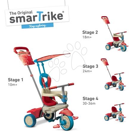 Tricikli - SMART TRIKE 6700400 tricikl VANILLA TouchSteering 4u1 s amortizerom i prevlakom plavo-crveni od 10-36 mjeseci_1