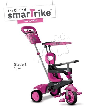 Tříkolky od 10 měsíců - Tříkolka Vanilla 4v1 Pink Touch Steering smarTrike - 2