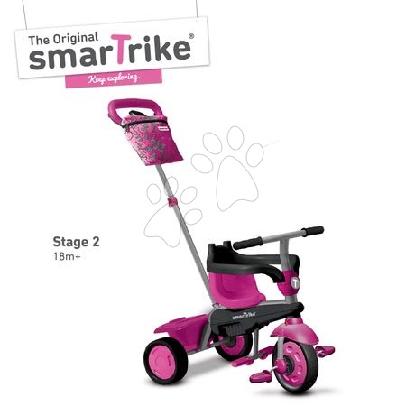 Tříkolky od 10 měsíců - Tříkolka Vanilla 4v1 Pink Touch Steering smarTrike - 3