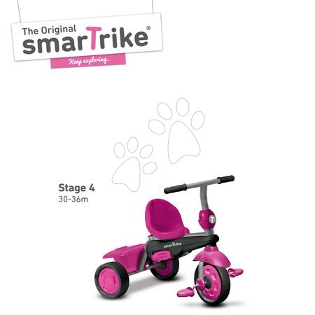 Tříkolky od 10 měsíců - Tříkolka Vanilla 4v1 Pink Touch Steering smarTrike - 5