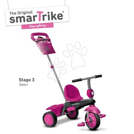 Tříkolky od 10 měsíců - Tříkolka Vanilla 4v1 Pink Touch Steering smarTrike - 4