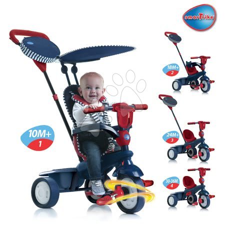 Tříkolky od 10 měsíců - Tříkolka Spirit Blue 4v1 Touch Steering smarTrike - 1