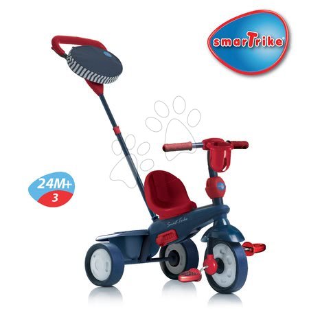 Tříkolky od 10 měsíců - Tříkolka Spirit Blue 4v1 Touch Steering smarTrike - 4