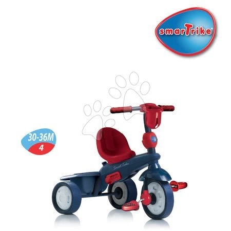 Tříkolky od 10 měsíců - Tříkolka Spirit Blue 4v1 Touch Steering smarTrike - 5