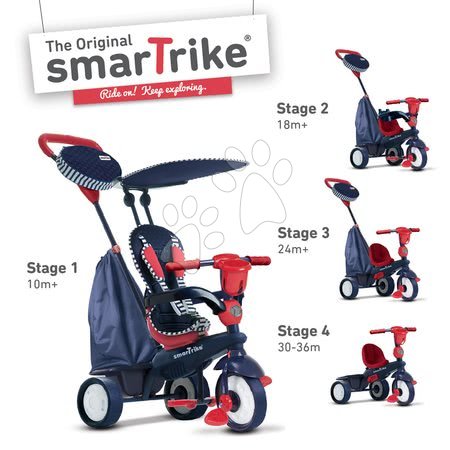 Tříkolky od 10 měsíců - Tříkolka Star Blue Touch Steering smarTrike - 1
