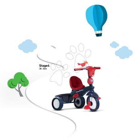 Tříkolky od 10 měsíců - Tříkolka Star Blue Touch Steering smarTrike - 10