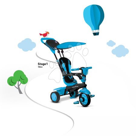 Tříkolky od 10 měsíců - Tříkolka Spark Blue Touch Steering 4v1 smarTrike - 1