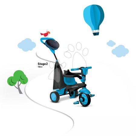 Tříkolky od 10 měsíců - Tříkolka Spark Blue Touch Steering 4v1 smarTrike - 2