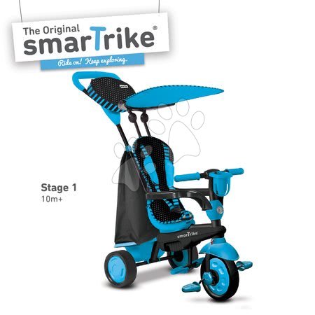 Tříkolky od 10 měsíců - Tříkolka Spark Blue Touch Steering 4v1 smarTrike - 6
