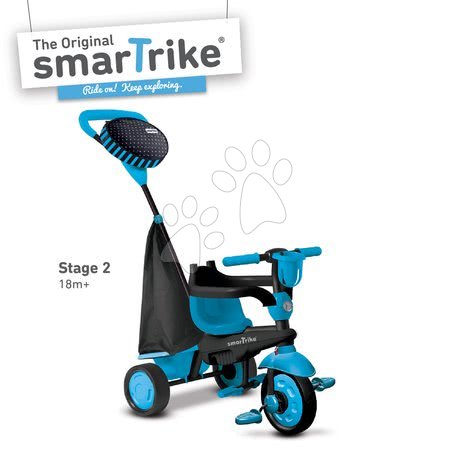 Tříkolky od 10 měsíců - Tříkolka Spark Blue Touch Steering 4v1 smarTrike - 7