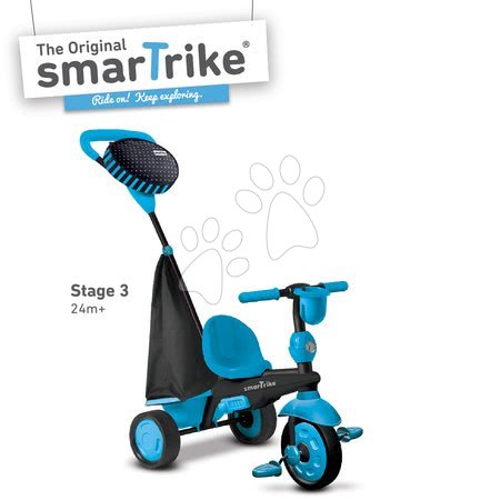 Tříkolky od 10 měsíců - Tříkolka Spark Blue Touch Steering 4v1 smarTrike - 8