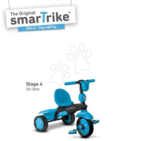 Tříkolky od 10 měsíců - Tříkolka Spark Blue Touch Steering 4v1 smarTrike - 9