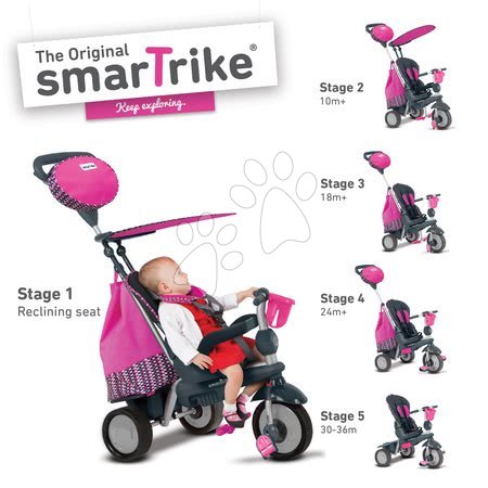 Tricikli od 10. meseca - Tricikel Splash 5v1 Pink smarTrike - 6