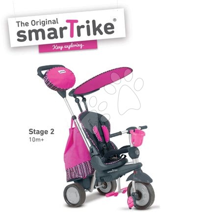 Tricikli - Tricikli Splash 5in1 Pink smarTrike 360° irányítás dönthető háttámlával rózsaszín-szürke 10 hó-tól_1