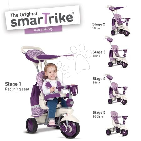 Trikes from 10 months - Splash 5in1 Purple&White smarTrike Tricycle - 7