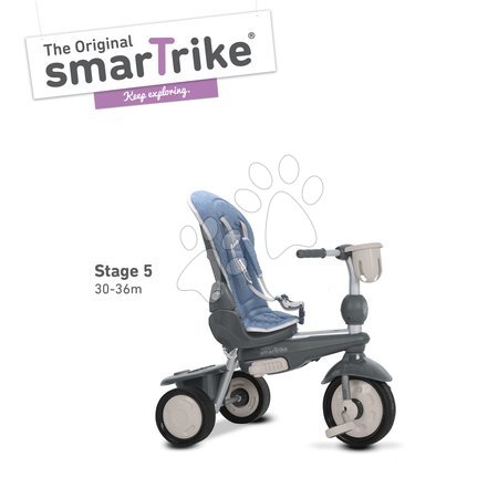 Tříkolky od 10 měsíců - Tříkolka Dazzle 5v1 Grey&Black smarTrike - 5