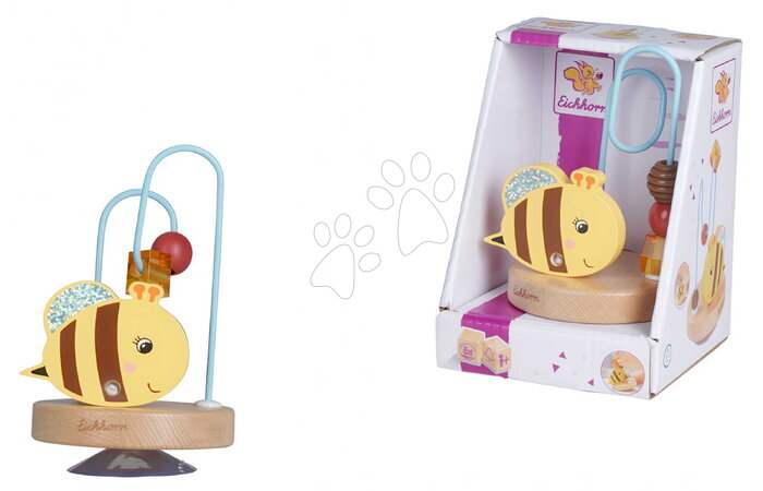 Dřevěné didaktické hračky - Dřevěný labyrint s korálky Včela Bead Maze Bee Eichhorn - 1