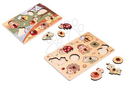 Lesene poučne igre - Drevené vkladacie puzzle zvieratká Pin Puzzle Eichhorn - 2