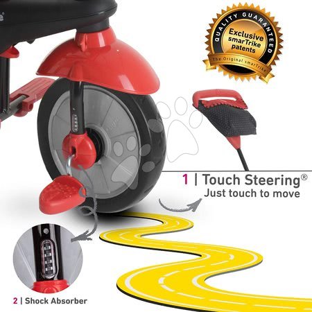 Tricikli od 10. meseca - Tricikel Glow 4v1 Touch Steering Black&Red smarTrike - 9