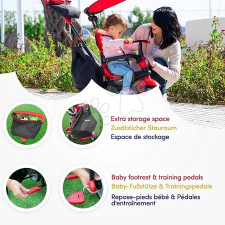 Tricikli od 10. meseca - Tricikel Glow 4v1 Touch Steering Black&Red smarTrike - 12